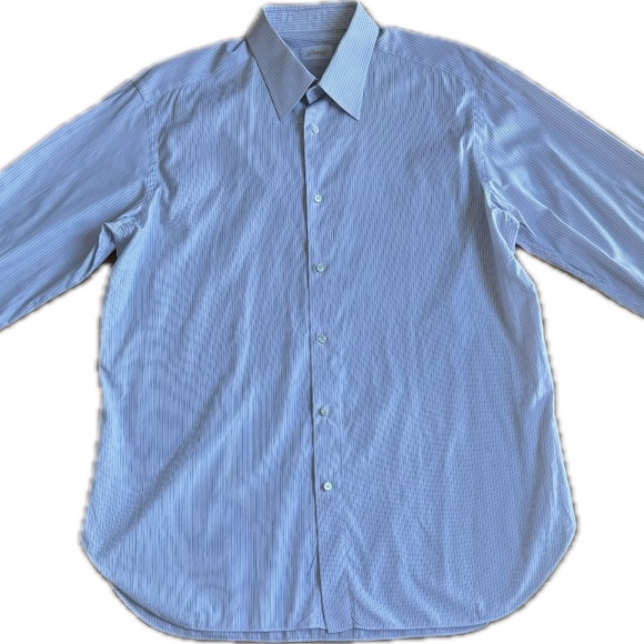 Brioni Striped Off-White Dress Shirt (Size 17 / Euro 43) - Picture 1 of 3